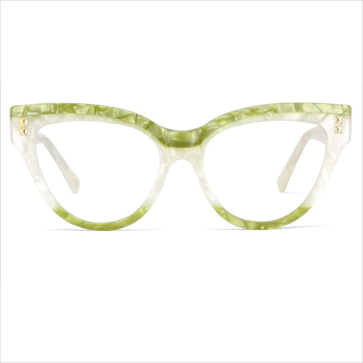 CCspace Unisex Full Rim Oversized Cat Eye Acetate Frame Eyeglasses 49795 Full Rim CCspace