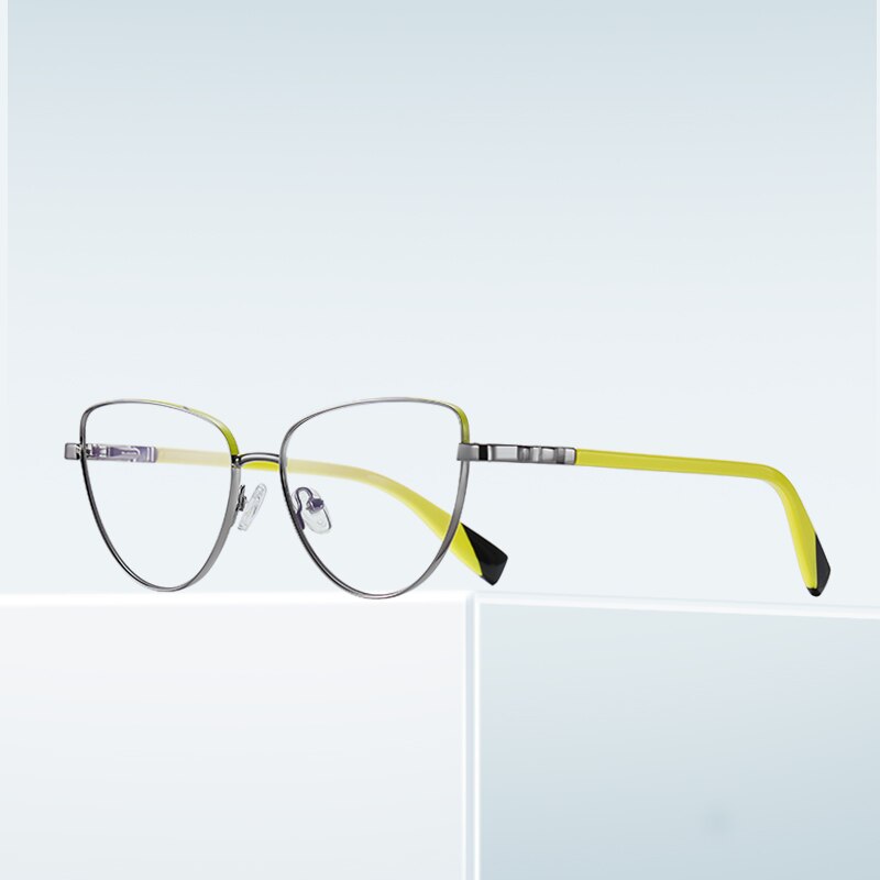 Hotochki Women's Full Rim Cat Eye Alloy Frame Eyeglasses 3018 Full Rim Hotochki