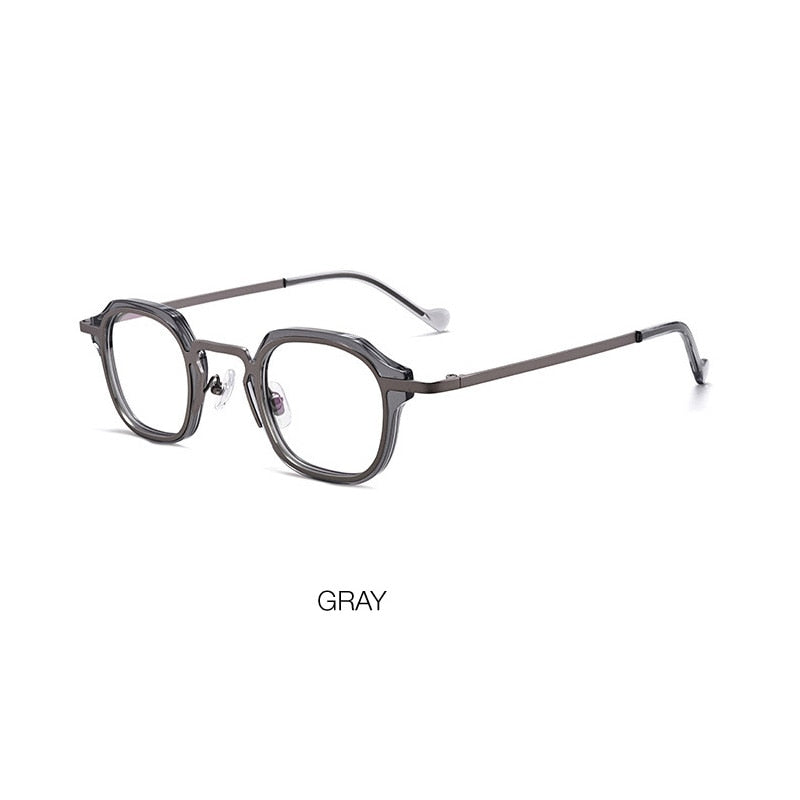 Muzz Men's Full Rim Square Round Acetate Alloy Frame Eyeglasses M7 Full Rim Muzz c3
