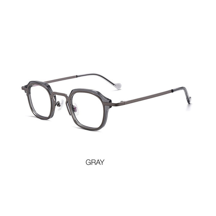 Muzz Men's Full Rim Square Round Acetate Alloy Frame Eyeglasses M7 Full Rim Muzz c3