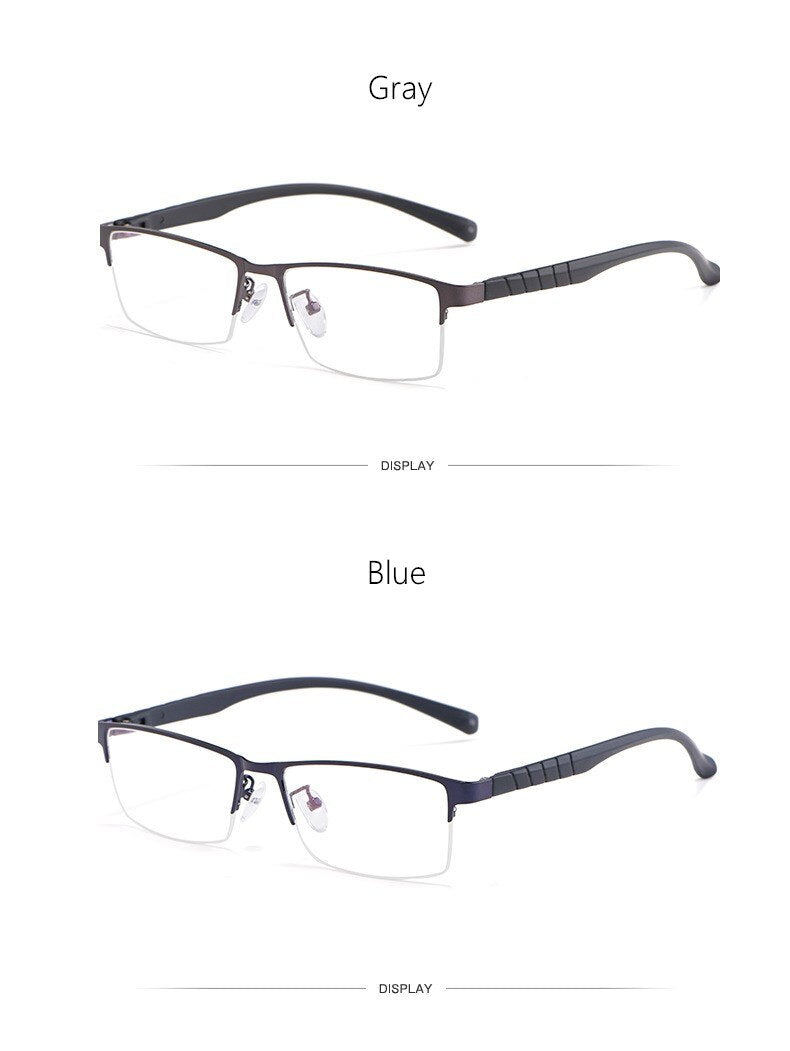 Yimaruili Men's Semi Rim Alloy Frame Eyeglasses 89033 Semi Rim Yimaruili Eyeglasses