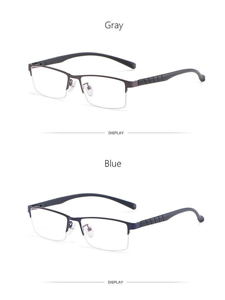 Yimaruili Men's Semi Rim Alloy Frame Eyeglasses 89033 Semi Rim Yimaruili Eyeglasses