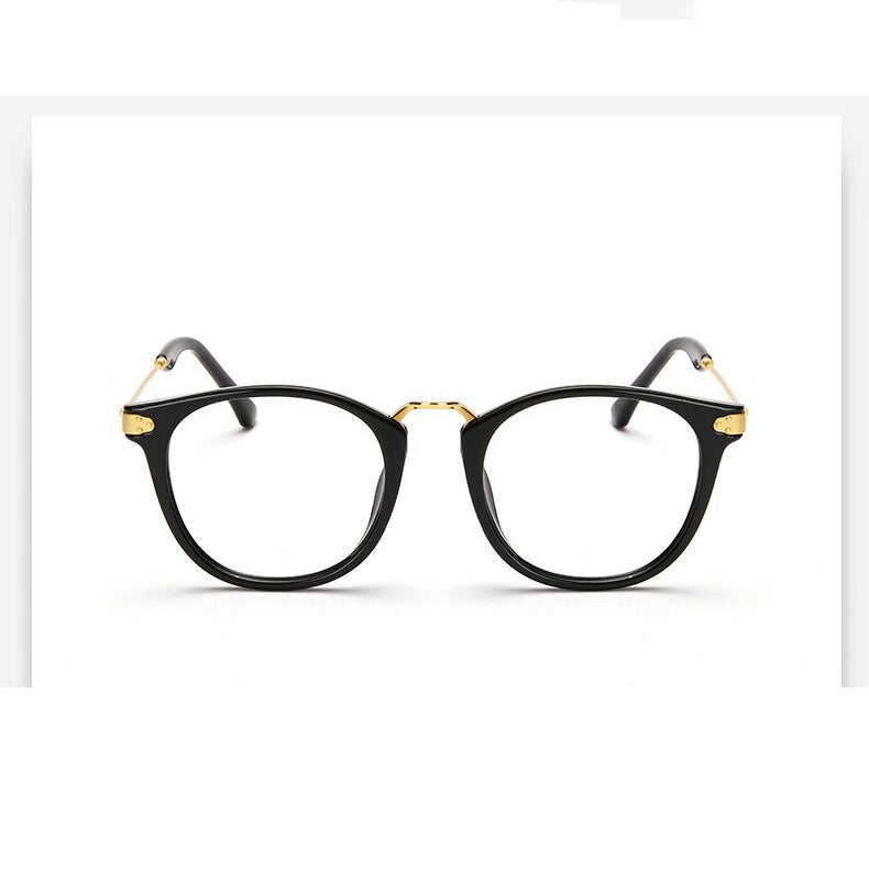 Oveliness Unisex Full Rim Round Tr 90 Titanium Alloy Eyeglasses 5844 Full Rim Oveliness shiny black