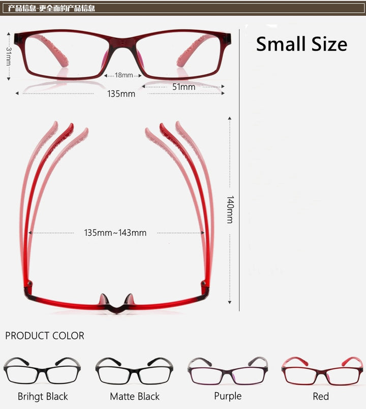 Yimaruili Unisex Full Rim TR 90 Resin Frame Customizable Lens Eyeglasses 6063 Full Rim Yimaruili Eyeglasses