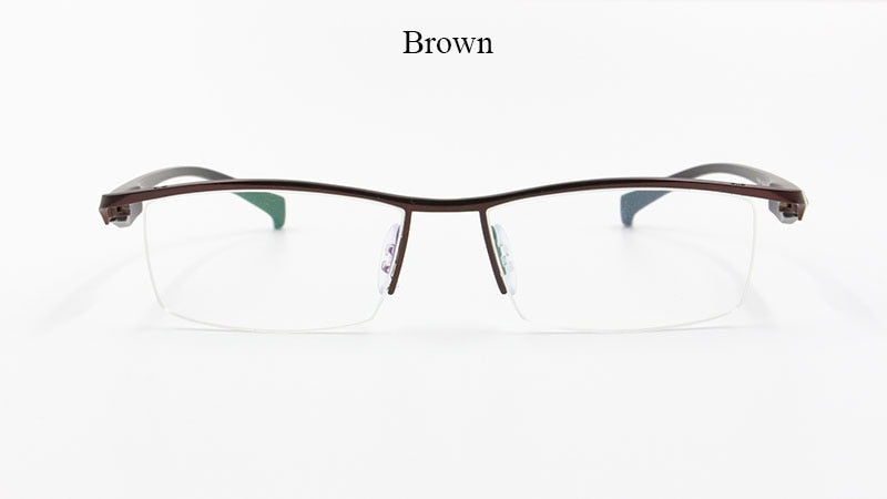 Men's Half Rim Titanium Alloy Frame TR-90 Temple Eyeglasses Np8011 Semi Rim Bclear