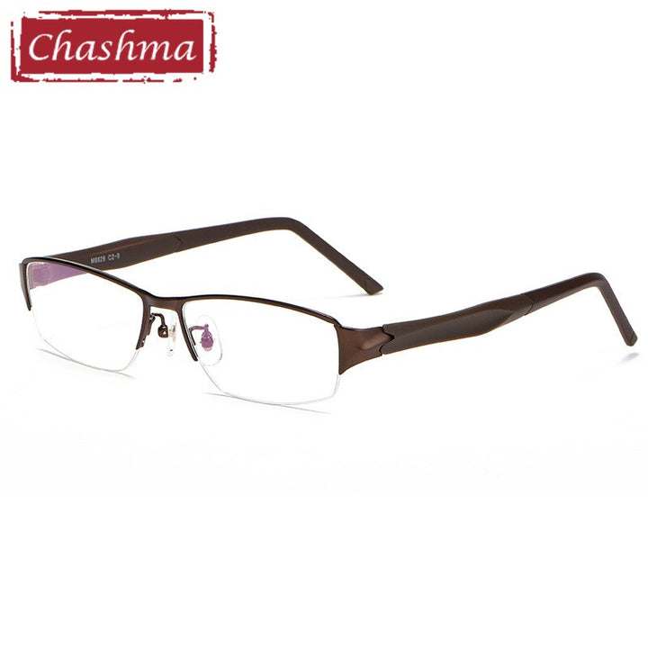 Chashma Men's Semi Rim Square Alloy Eyeglasses 8826 Semi Rim Chashma Brown