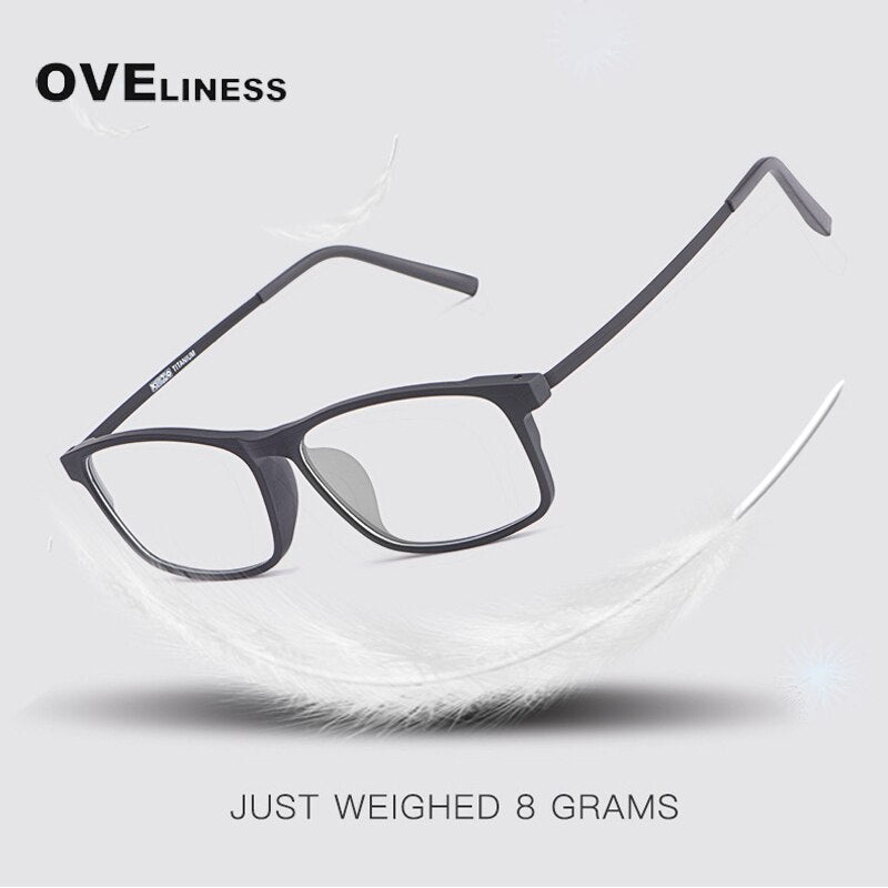 Oveliness Unisex Full Rim Square Ultem Resin Titanium Eyeglasses Ol20p99 Full Rim Oveliness