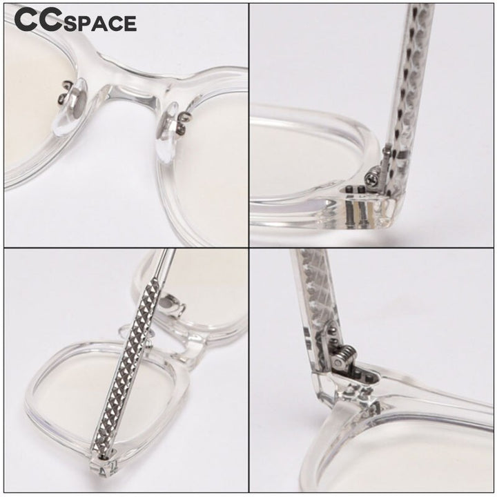 CCspace Unisex Full Rim Square Tr 90 Titanium Frame Eyeglasses 47398 Full Rim CCspace