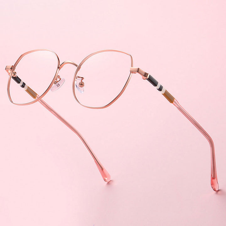 Hotony Unisex Full Rim Irregular Square Alloy Acetate Eyeglasses 1920 Full Rim Hotony