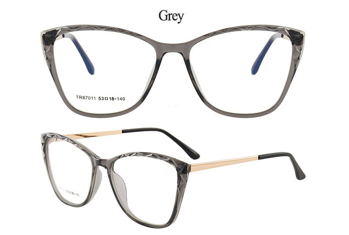 Hotony Women's Full Rim TR 90 Resin Square Cat Eye Frame Eyeglasses 7011 Full Rim Hotony