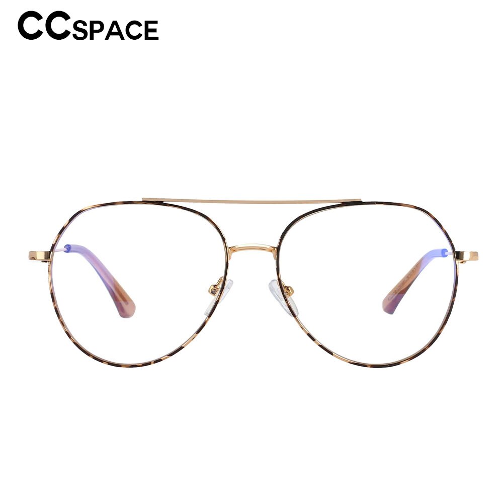 CCspace Women Full Rim Oversized Round Alloy Frame Eyeglasses 53372 Full Rim CCspace