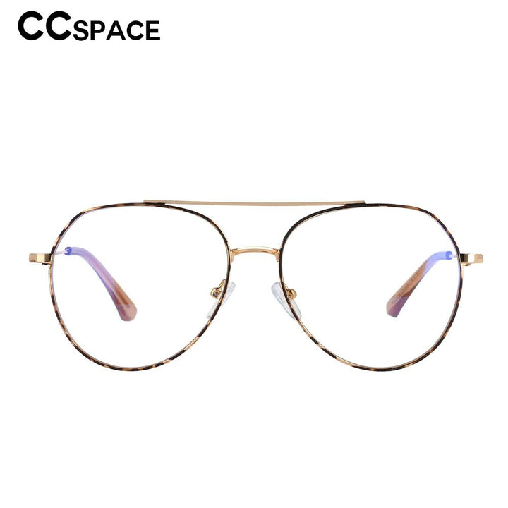 CCspace Women Full Rim Oversized Round Alloy Frame Eyeglasses 53372 Full Rim CCspace
