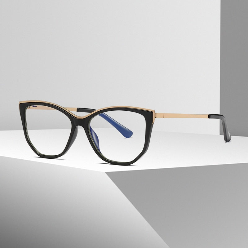 Hotochki Women's Full Rim Cat Eye Alloy Acetate Frame Eyeglasses 2048 Full Rim Hotochki