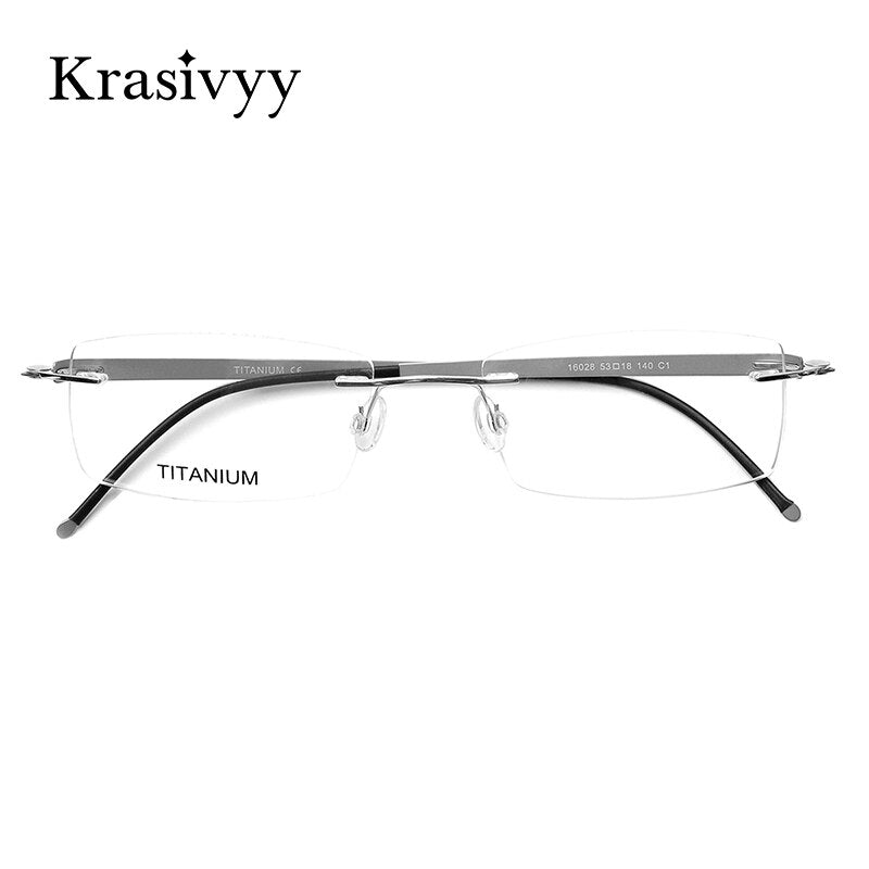 Krasivyy Unisex Rimless Square Titanium Screwless Eyeglasses Kr16028 Rimless Krasivyy