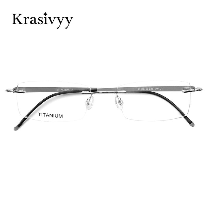 Krasivyy Unisex Rimless Square Titanium Screwless Eyeglasses Kr16028 Rimless Krasivyy