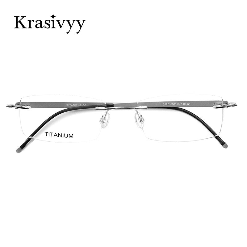 Krasivyy Unisex Rimless Square Titanium Screwless Eyeglasses Kr16028 Rimless Krasivyy   