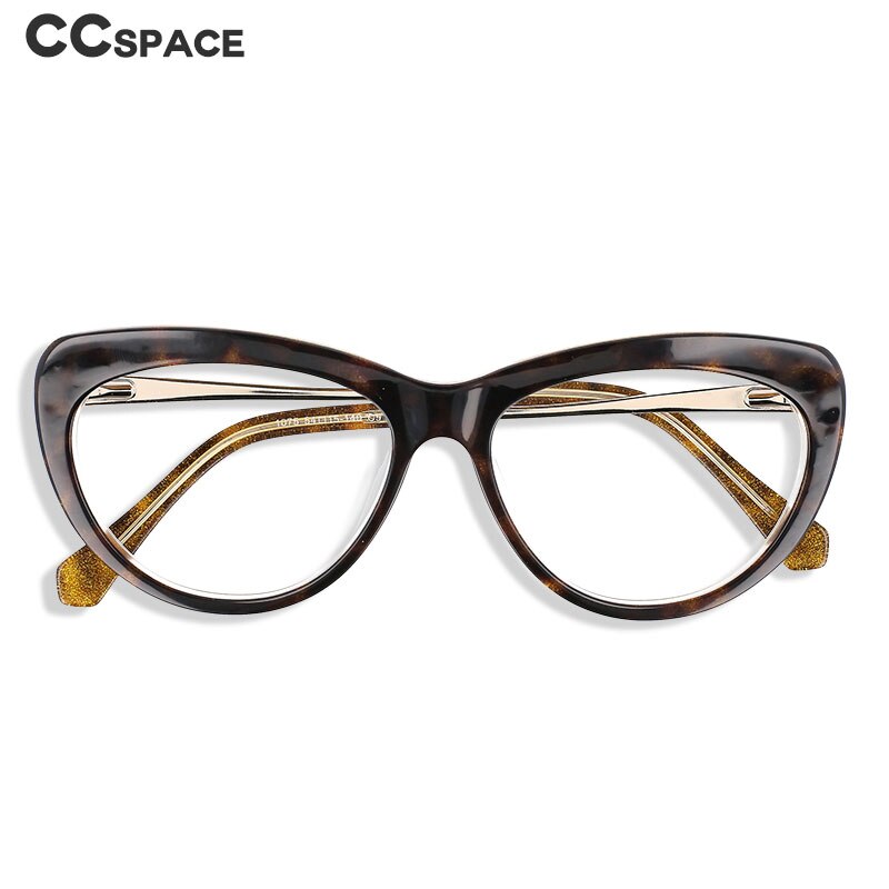 CCspace Unisex Full Rim Cat Eye Acetate Frame Eyeglasses 51070 Full Rim CCspace