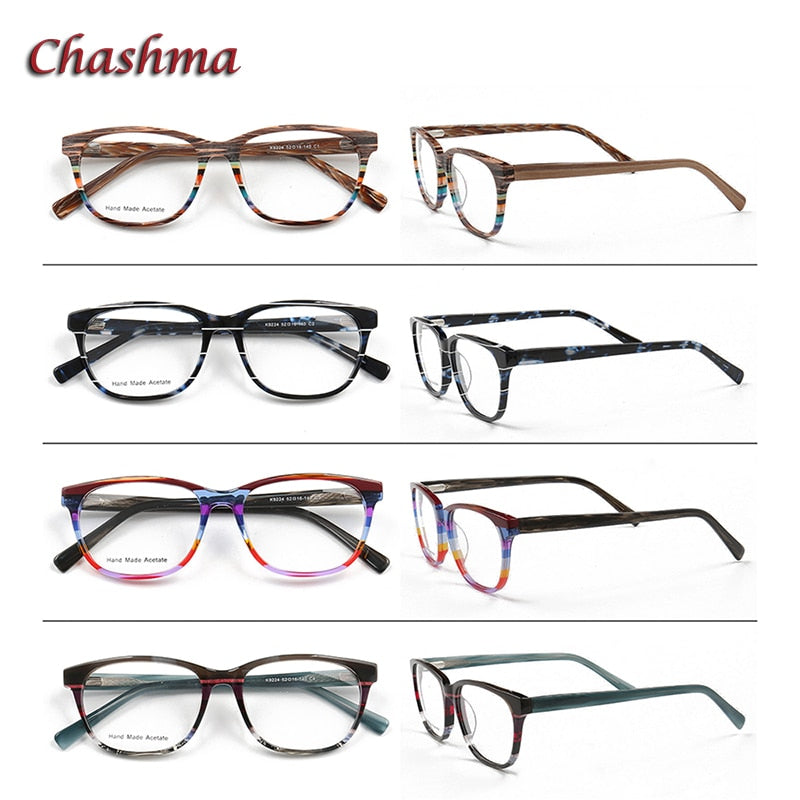 Chashma Ochki Unisex Full Rim Square Cat Eye Acetate Eyeglasses 9224 Full Rim Chashma Ochki