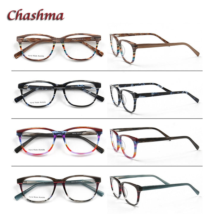 Chashma Ochki Unisex Full Rim Square Cat Eye Acetate Eyeglasses 9224 Full Rim Chashma Ochki