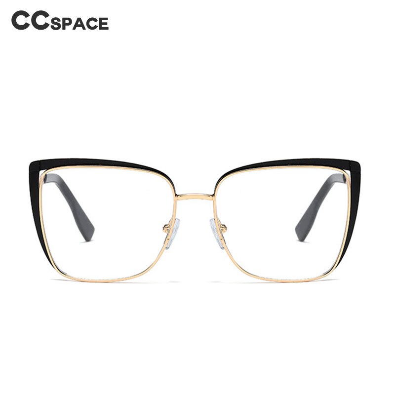 CCspace Unisex Full Rim Square Cat Eye Alloy Frame Eyeglasses 48324 Full Rim CCspace
