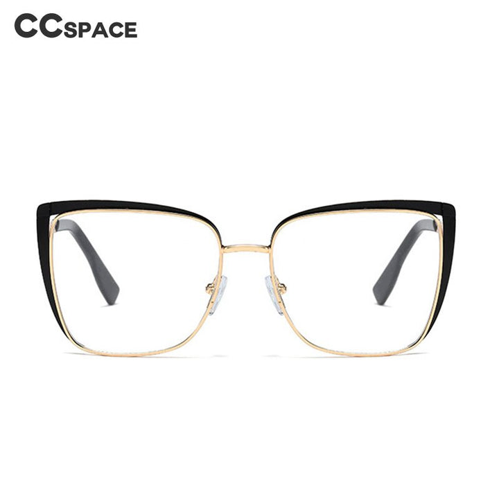 CCspace Unisex Full Rim Square Cat Eye Alloy Frame Eyeglasses 48324 Full Rim CCspace