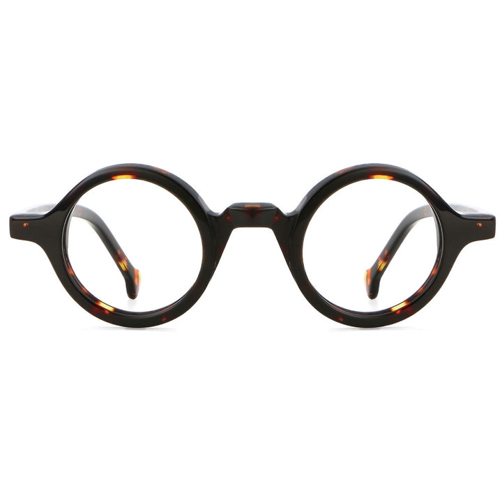 CCspace Unisex Full Rim Round Acetate Punk Frame Eyeglasses 53678 Full Rim CCspace Leopard