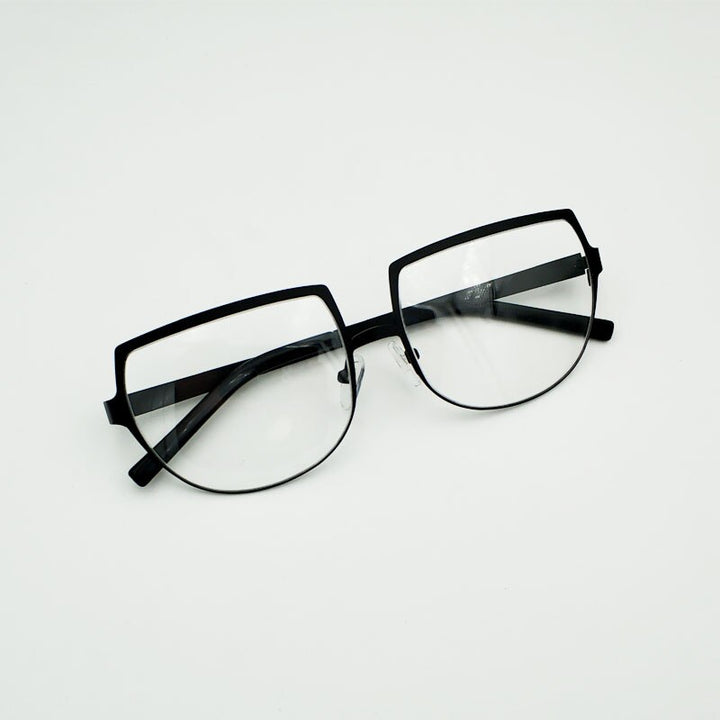 Yujo Unisex Cosplay Full Rim Flat Top Round Alloy Eyeglasses Y007 Full Rim Yujo
