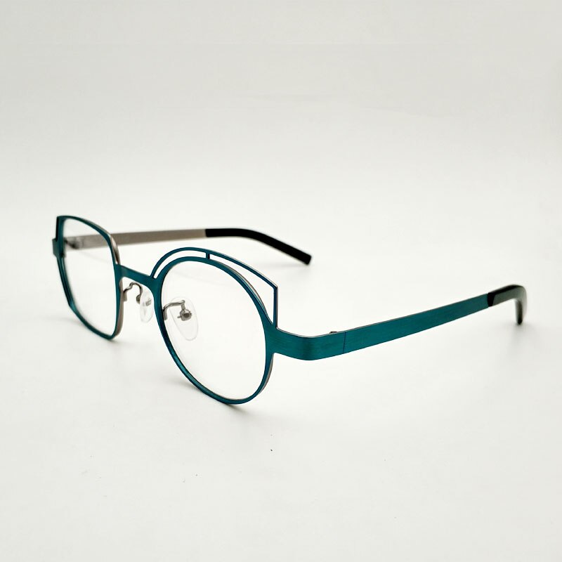 Yujo Unisex Full Rim Round Square Alloy Eyeglasses 811010 Full Rim Yujo