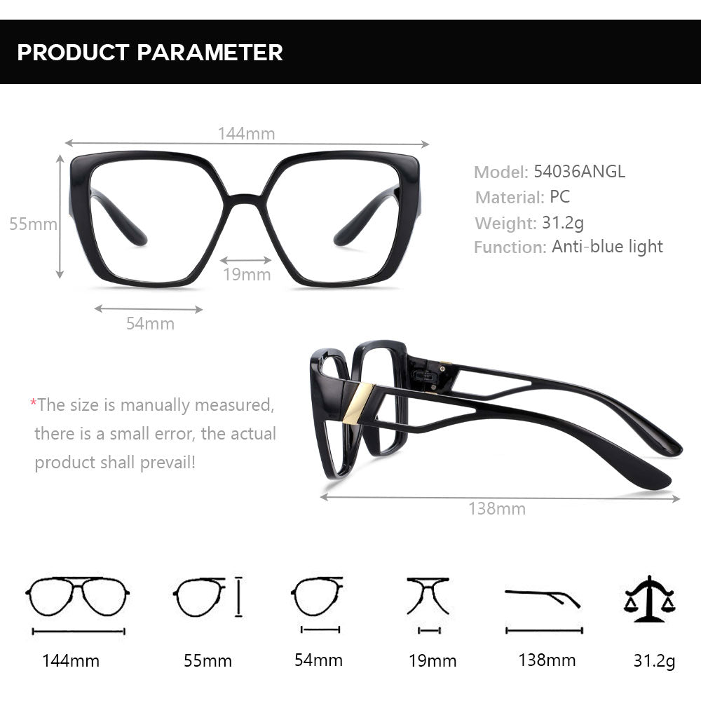 CCspace Unisex Full Rim Square Resin Frame Eyeglasses 54036 Full Rim CCspace