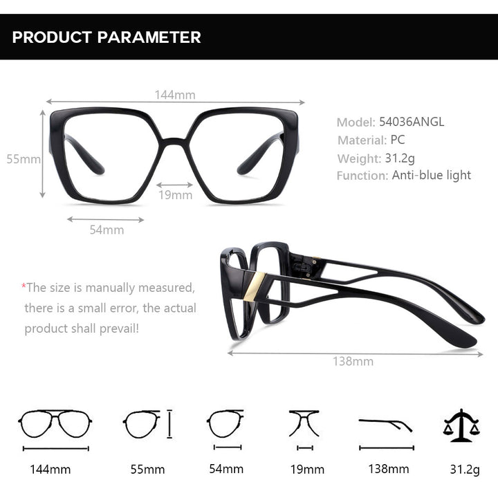CCspace Unisex Full Rim Square Resin Frame Eyeglasses 54036 Full Rim CCspace