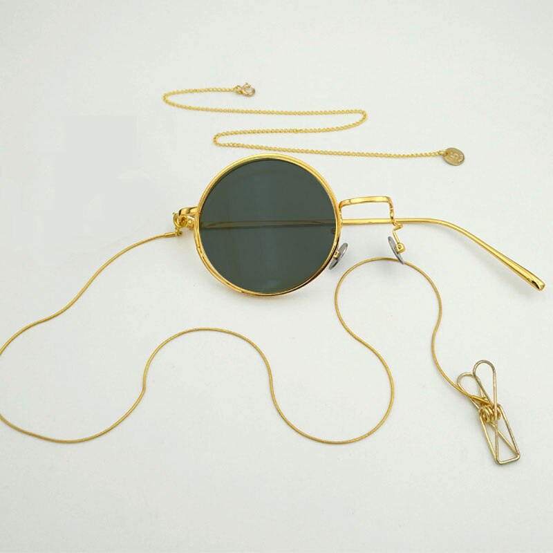 Yujo Unisex Full Rim Round Alloy Cosplay Lolita Style Monocle 2359 Monocle Yujo Golden right eye 2 China