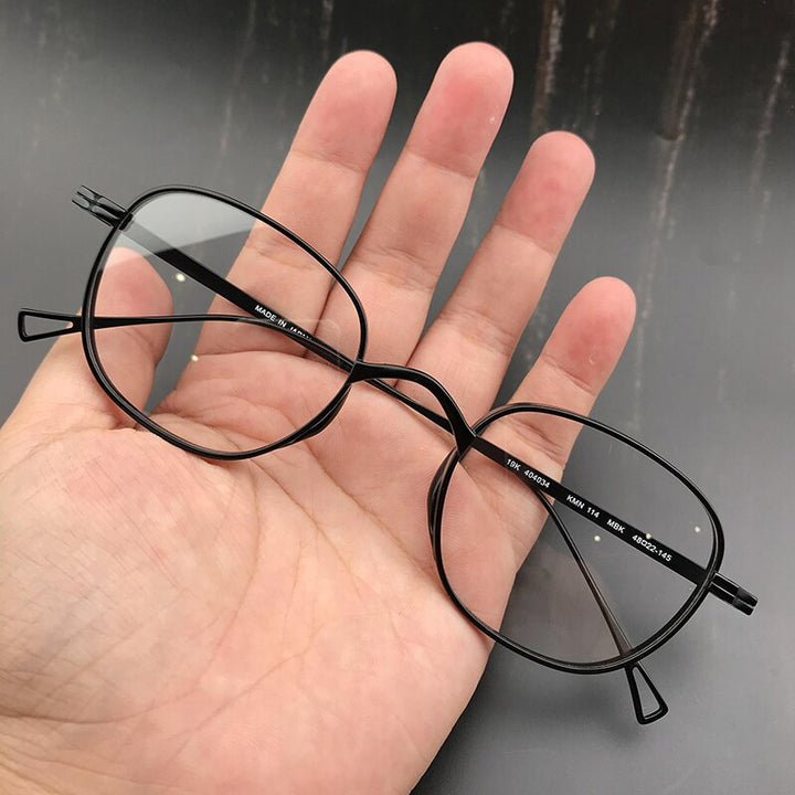 Gatenac Men's Full Rim Square Titanium Frame Eyeglasses Gxyj258 Full Rim Gatenac 2