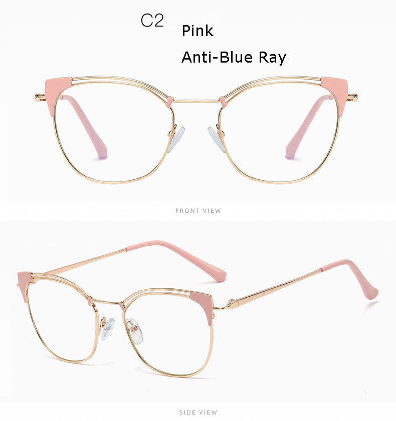 Hotony Unisex Full Rim Cat Eye Alloy Frame Eyeglasses L95537 Full Rim Hotony