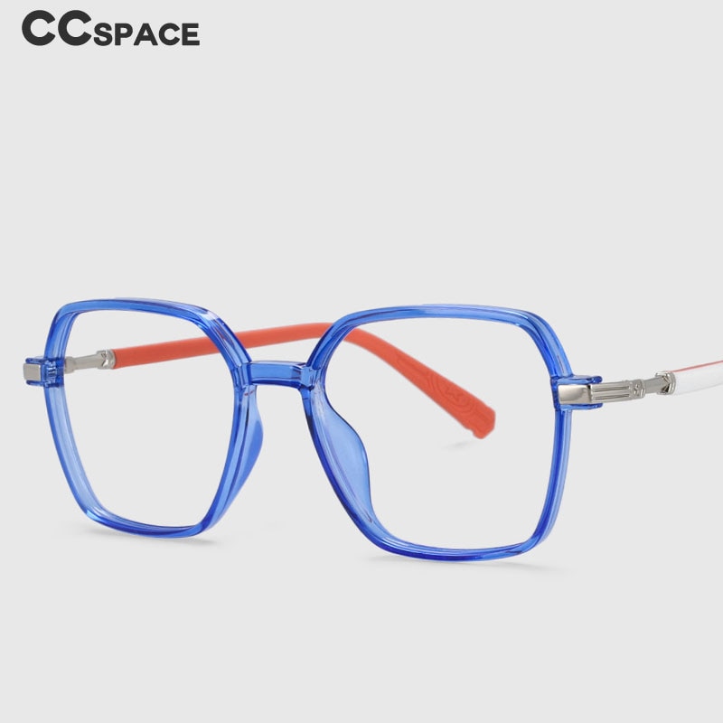 CCspace Children's Unisex Full Rim Square Tr 90 Titanium Frame Eyeglasses 53970 Full Rim CCspace