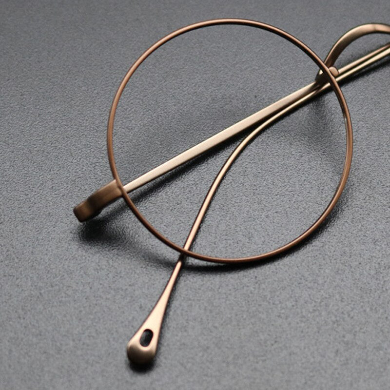 Gatenac Unisex Full Rim Round Titanium Frame Eyeglasses Gxyj573 Full Rim Gatenac