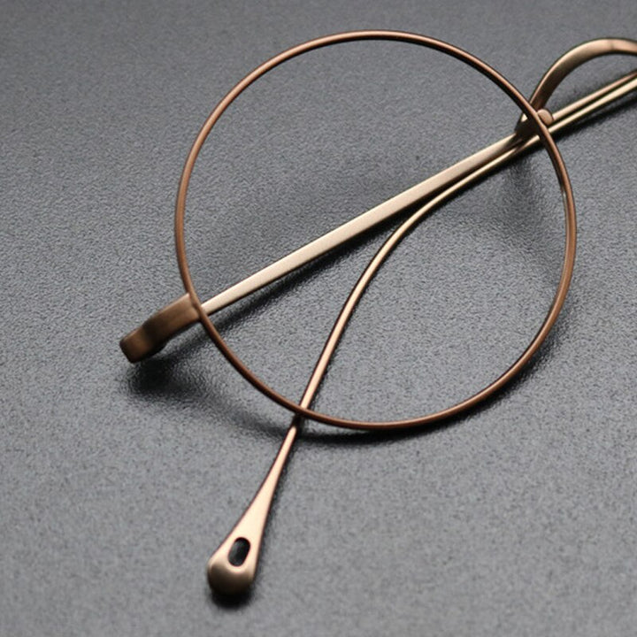 Gatenac Unisex Full Rim Round Titanium Frame Eyeglasses Gxyj573 Full Rim Gatenac