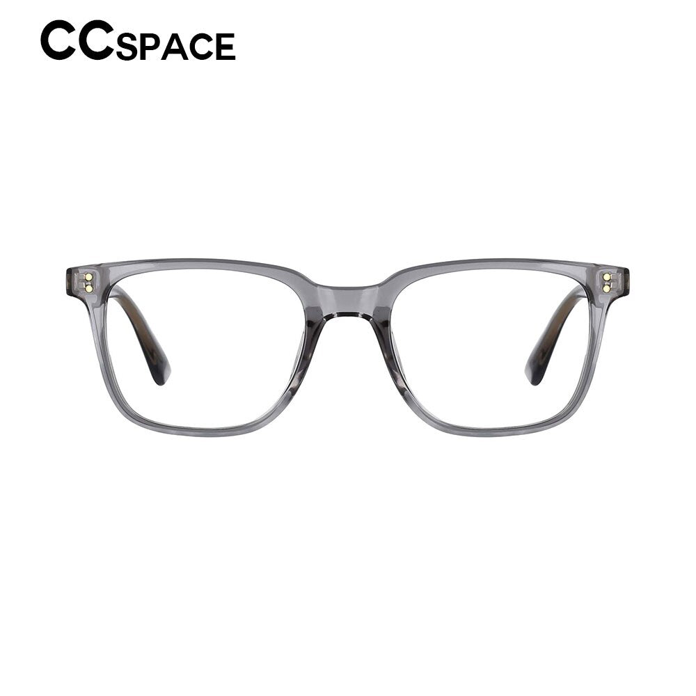 CCspace Unisex Full Rim Square Tr 90 Titanium Rivet Frame Eyeglasses 53104 Full Rim CCspace