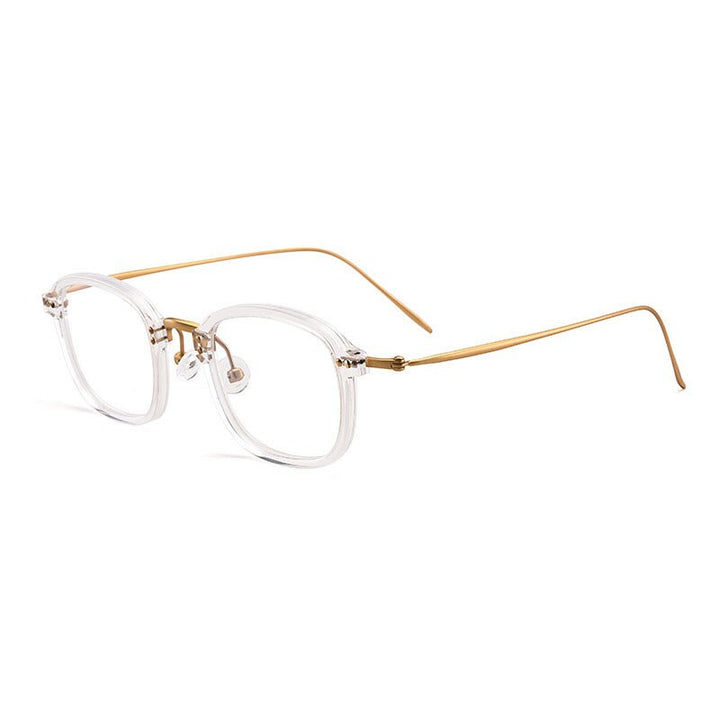 Aissuarvey Full Rim Square Titanium Frame Eyeglasses Unisex Full Rim Aissuarvey Eyeglasses Clear golden  