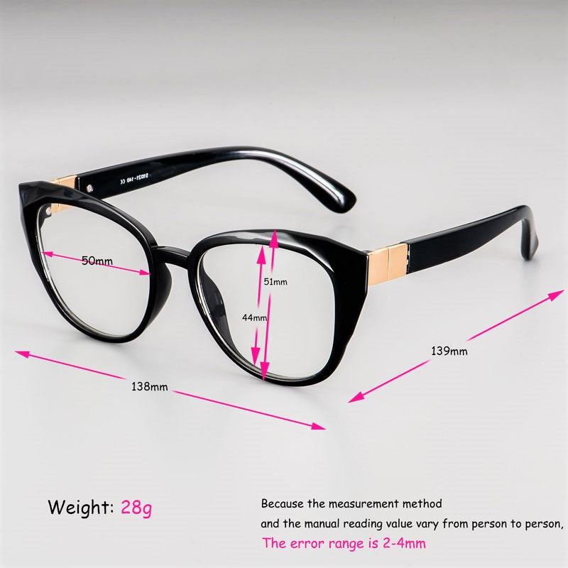 CCspace Unisex Full Rim Round Cat Eye Tr 90 Titanium Frame Eyeglasses 48092 Full Rim CCspace