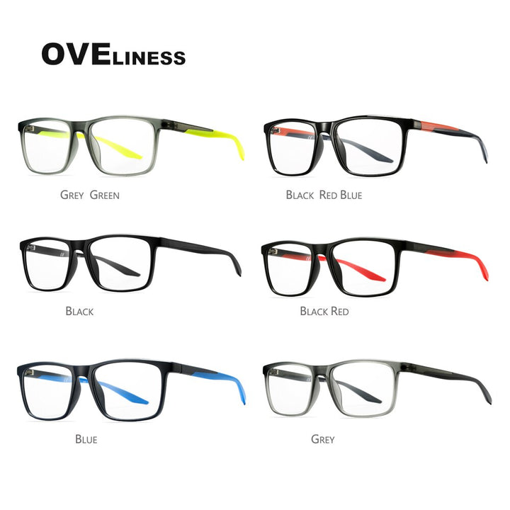 Oveliness Unisex Full Rim Square Tr 90 Titanium Eyeglasses Ol71p32 Full Rim Oveliness