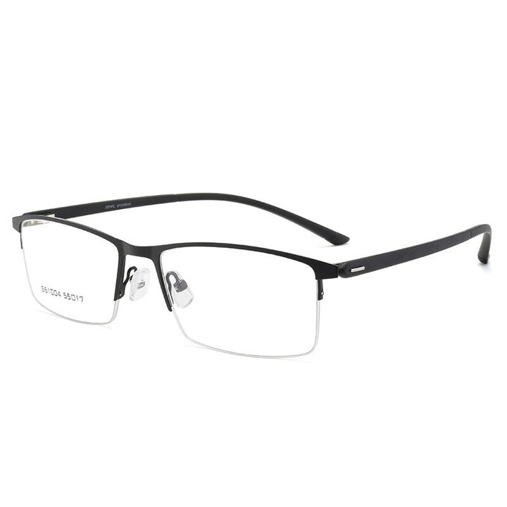 Men's Semi Rim Alloy Frame Eyeglasses 61004 Semi Rim Bclear