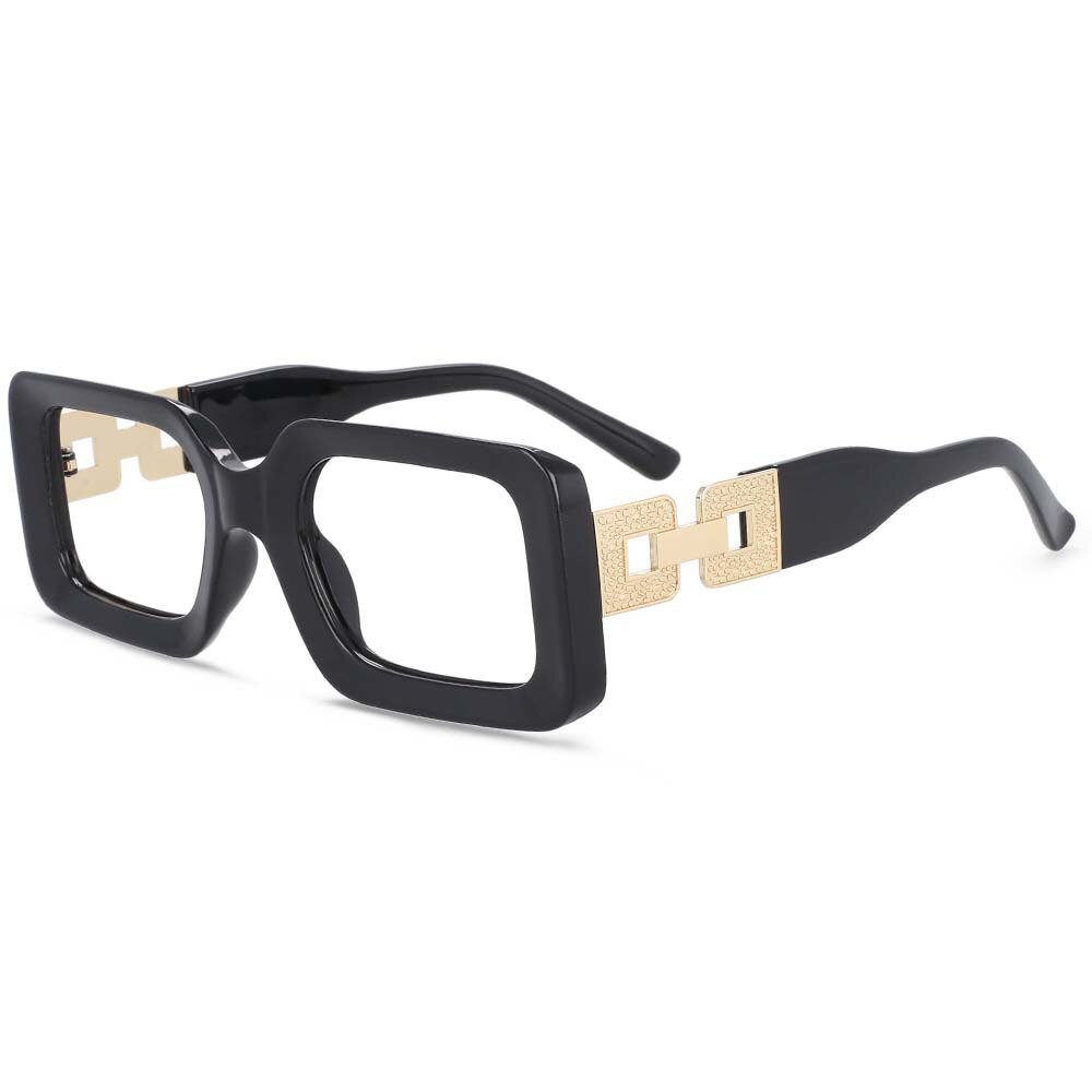 CCspace Unisex Full Rim Oversized Square Resin Frame Eyeglasses 54038 Full Rim CCspace C1Black