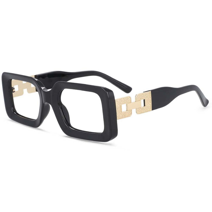 CCspace Unisex Full Rim Oversized Square Resin Frame Eyeglasses 54038 Full Rim CCspace C1Black