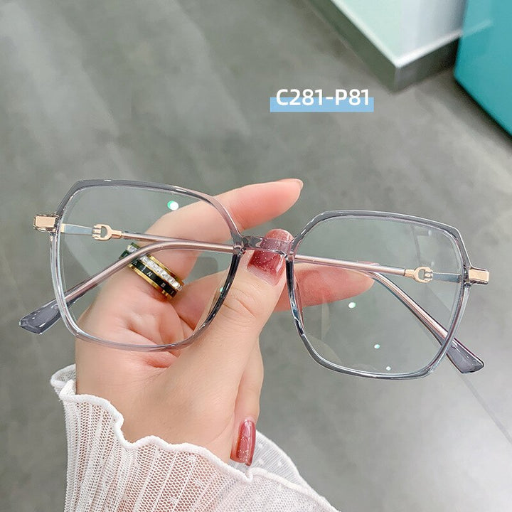 Hotony Women's Full Rim TR 90 Resin Square Frame Eyeglasses Lk303 Full Rim Hotony C281-P81
