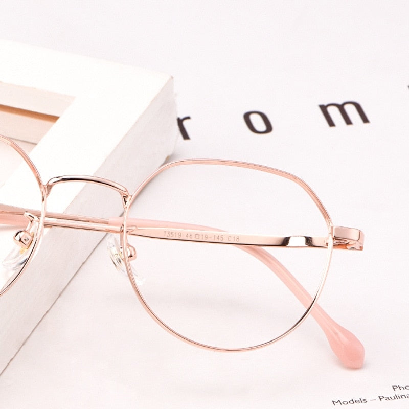 Yimaruili Unisex Full Rim Titanium Polygon Frame Eyeglasses T3519 Full Rim Yimaruili Eyeglasses