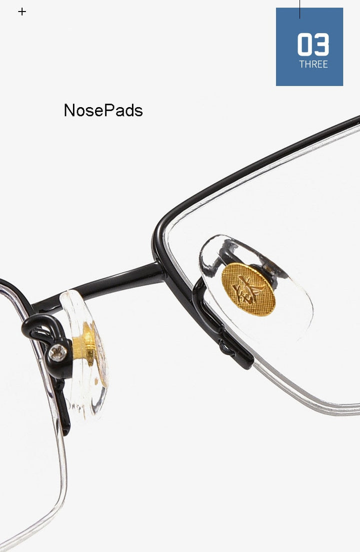 Hotochki Men's Semi Rim Titanium Frame Eyeglasses 8906 Semi Rim Hotochki
