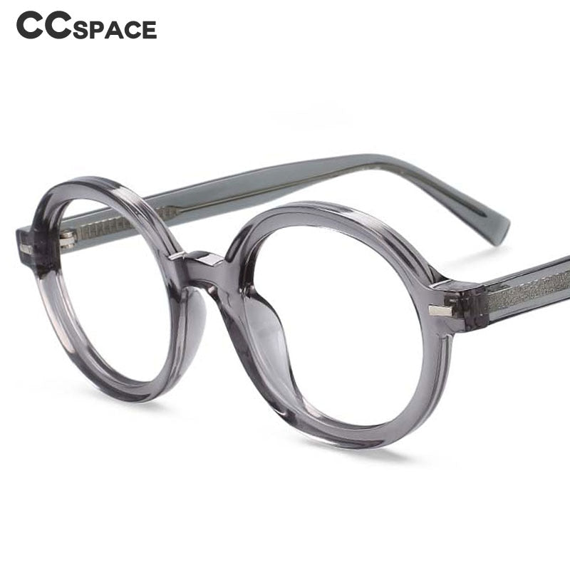 CCspace Unisex Full Rim Round Oval Tr 90 Titanium Rivet Frame Eyeglasses 54026 Full Rim CCspace