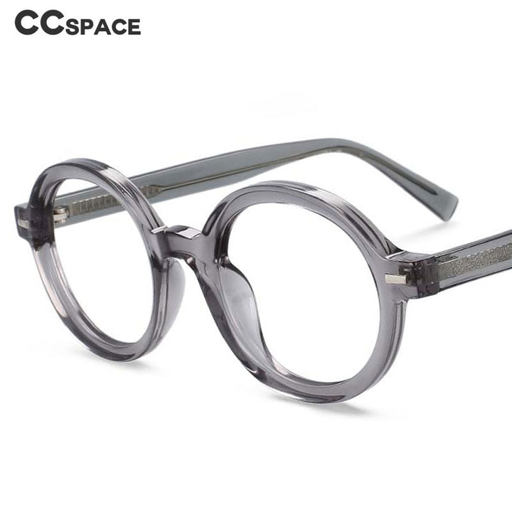 CCspace Unisex Full Rim Round Oval Tr 90 Titanium Rivet Frame Eyeglasses 54026 Full Rim CCspace