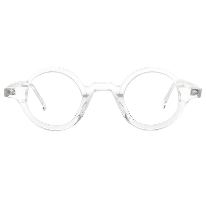 CCspace Unisex Full Rim Round Acetate Punk Frame Eyeglasses 53678 Full Rim CCspace Clear
