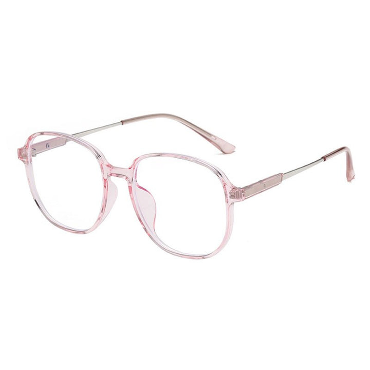 Hotony Unisex Full Rim Polygonal Square TR 90 Resin Frame Eyeglasses 60153 Full Rim Hotony Pink